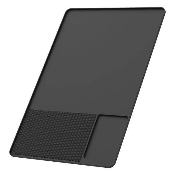 Silicone Coffee Mat 3 Zone Design Coffee Bar Mat Anti-slip Waterproof Coffee Counter Mat with Raised Edges Heatproof Coffee Maker Mat for Kitchen Countertop