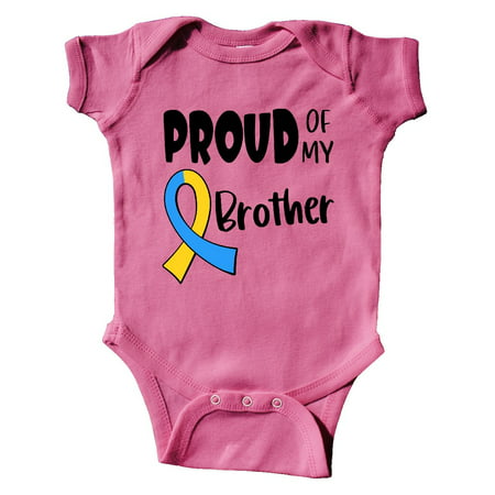 

Inktastic Proud of My Brother Down Syndrome Awareness Gift Baby Boy or Baby Girl Bodysuit