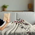 thumbnail image 3 of Traditional Soft Flannel Fleece Throw Blanket, Colorful Floral Pattern Arrangement Nature Inspired Abstract, Cozy Plush for Indoor and Outdoor Use, 50" x 70", Maroon Black and Brown, by Ambesonne, 3 of 5