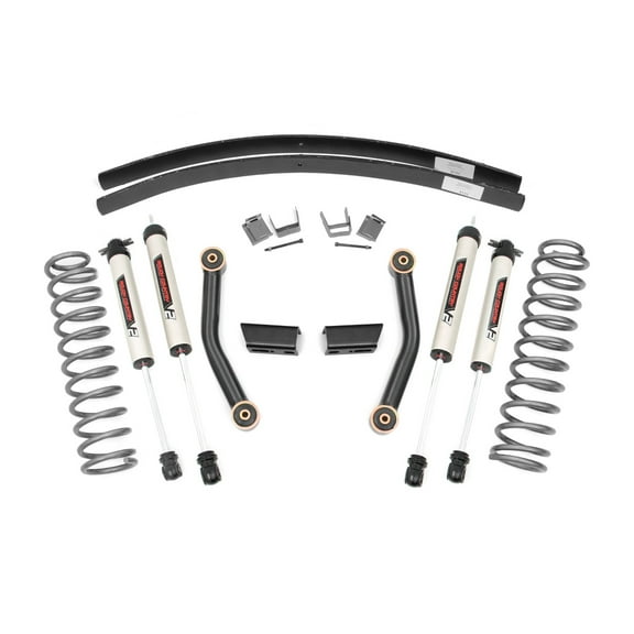 Rough Country 3" Lift Kit w/V2 Shocks for 1984-2001 Jeep Cherokee XJ - 670X70