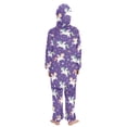 thumbnail image 3 of Unicorn Pattern One Piece Pajamas Soft Jumpsuit Cozy Sleep and Play Romper Zipper and Pockets 5T-6T, 3 of 8