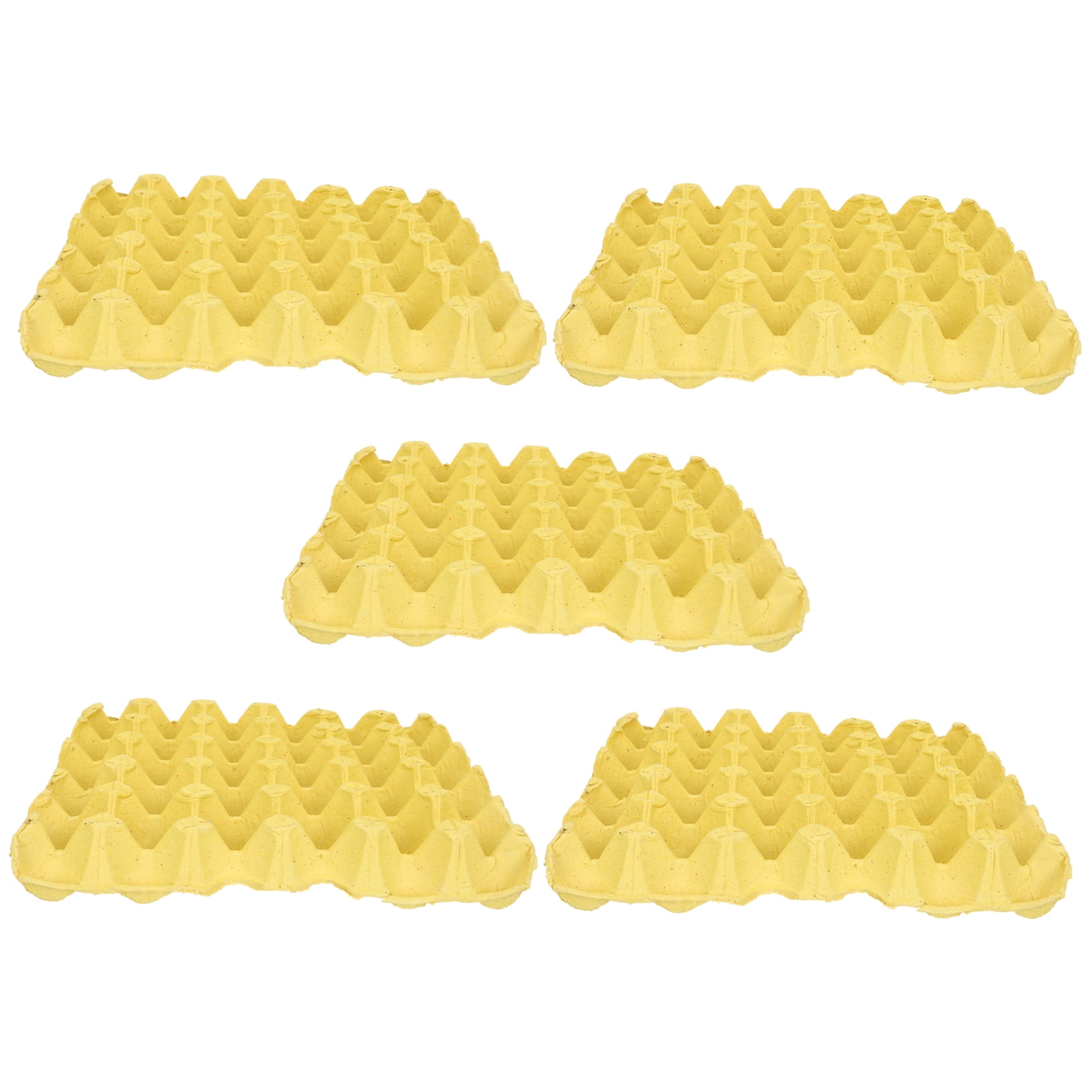 WORGEOUS 5-Pack Yellow Paper Storage Trays and Racks for Quail Eggs and Frying Cartons Organizer