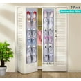 thumbnail image 2 of MISSLO Over The Door Shoe Organizer 12 Large Mesh Pockets Hanging Narrow Closet Door, White, 2 Pack, 2 of 10