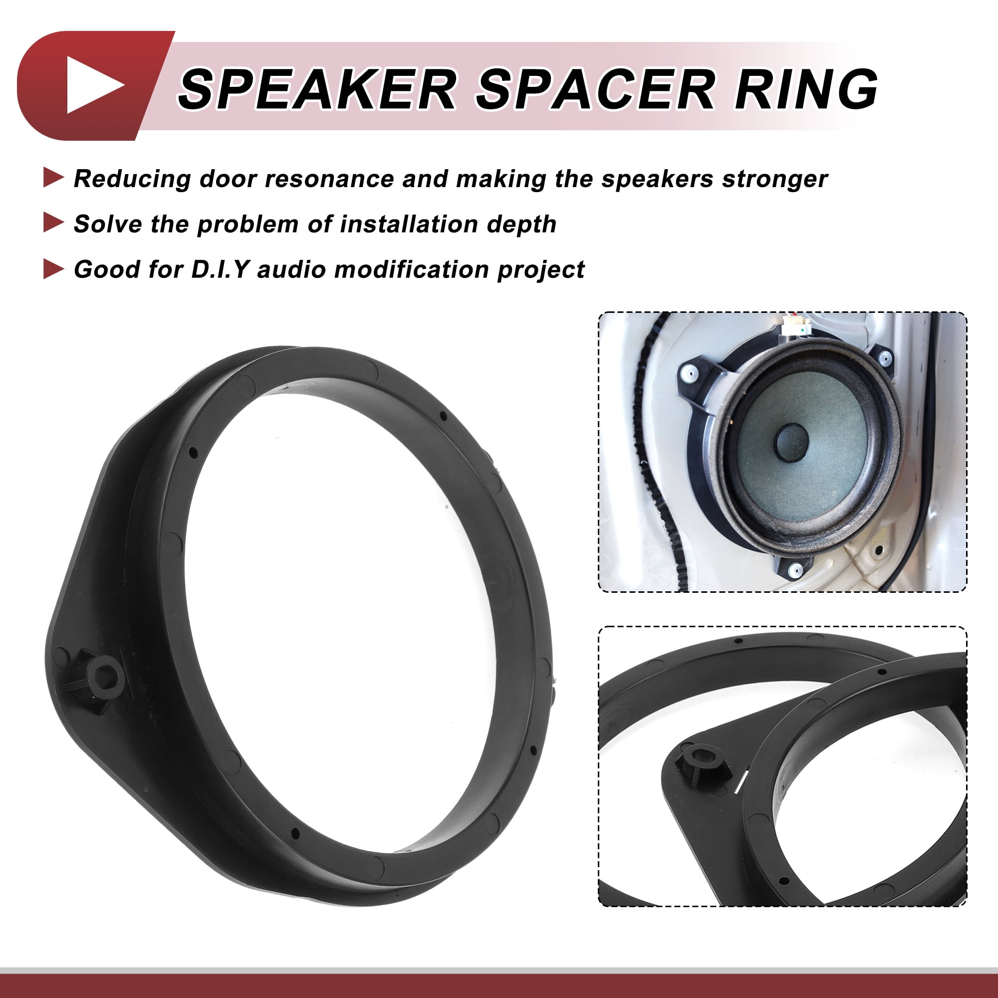 Unique Bargains 2 Set Speaker for Spacer Ring for Chevrolet Colorado 2015-2020