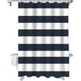 thumbnail image 2 of Fabric Shower Curtain: Nautical Stripe Design (Navy and White)-36x72inch, 2 of 6