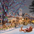 thumbnail image 5 of Christmas Lights, Meteor Shower Icicle String Lights, 18 Inches 8 Tubes 288 LED Christmas Lights Outdoor Dropping Lights, Hanging Falling Rain Lights Holiday Christmas Tree Lights, Multicolor, 5 of 17
