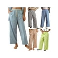 thumbnail image 5 of nvzhuang Women Pajama Pants, Elastic Waist Striped Pants Loose Casual Lounge Pants Sleepwear, 5 of 9
