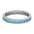 thumbnail image 3 of TriJewels 1.50 ctw Round Blue Topaz (2.70 mm) Eternity Band in 10K White Gold, 3 of 6