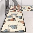 thumbnail image 2 of Cat and Sweater Beige Pattern Anti Fatigue Kitchen Rugs Set Of 2, Non Slip Washable Decorative Floor Mats for Sink Laundry and Home Use, 17"x47", 2 of 5
