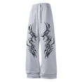 thumbnail image 5 of CONZONE Men's Baggy Sweatpants Gothic Wide Leg Sweat Pants for Men Trendy Elastic Waist Graphic Y2K Streetwear Joggers Pant With Pockets, 5 of 6