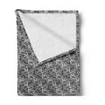 thumbnail image 2 of Art Soft Flannel Fleece Throw Blanket, Abstract Composition of Random Curvy Shapes and Polka Dots in Monochrome Style, Cozy Plush for Indoor and Outdoor Use, 50" x 70", Grey and White, by Ambesonne, 2 of 5