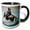 Black/White, variant on 3drose, Funny Knight - Fantastic Knight in Armor on a Horse in the Ocean Gift, 11oz Two-tone Black Mug