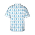 thumbnail image 3 of Fotbe Blue and White Squares Hawaiian Shirt for Men Unisex Summer Beach Casual Short Sleeve Cotton Linen Button Down Shirts-XX-Large, 3 of 9