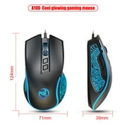 HXSJ V700BW+X100 USB Keyboard and Mouse Combo, Wired Gaming Mouse, Colorful LED Lighting, 4-Level DPI Max.3600DPI for PC Laptop