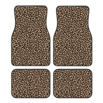 Salouo Brown Leopard for 4-Piece Floor Mats, Custom Fit Car Mats All-Weather Car Foot Mats Automotive Floor Mats for Cars, Trucks, SUVs, Vehicle Floor Liner