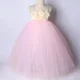 thumbnail image 4 of Vestido de tul rosa para niña con tutú largo para fiesta de cumpleaños de niños, vestido de princesa, vestido de baile, vestidos de tul para niñas con flores para bodas, 4 of 5