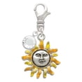 thumbnail image 2 of Delight Jewelry Silvertone Enamel Sun - Silvertone Clip on Charm with Clear Crystal Drop, 2 of 4