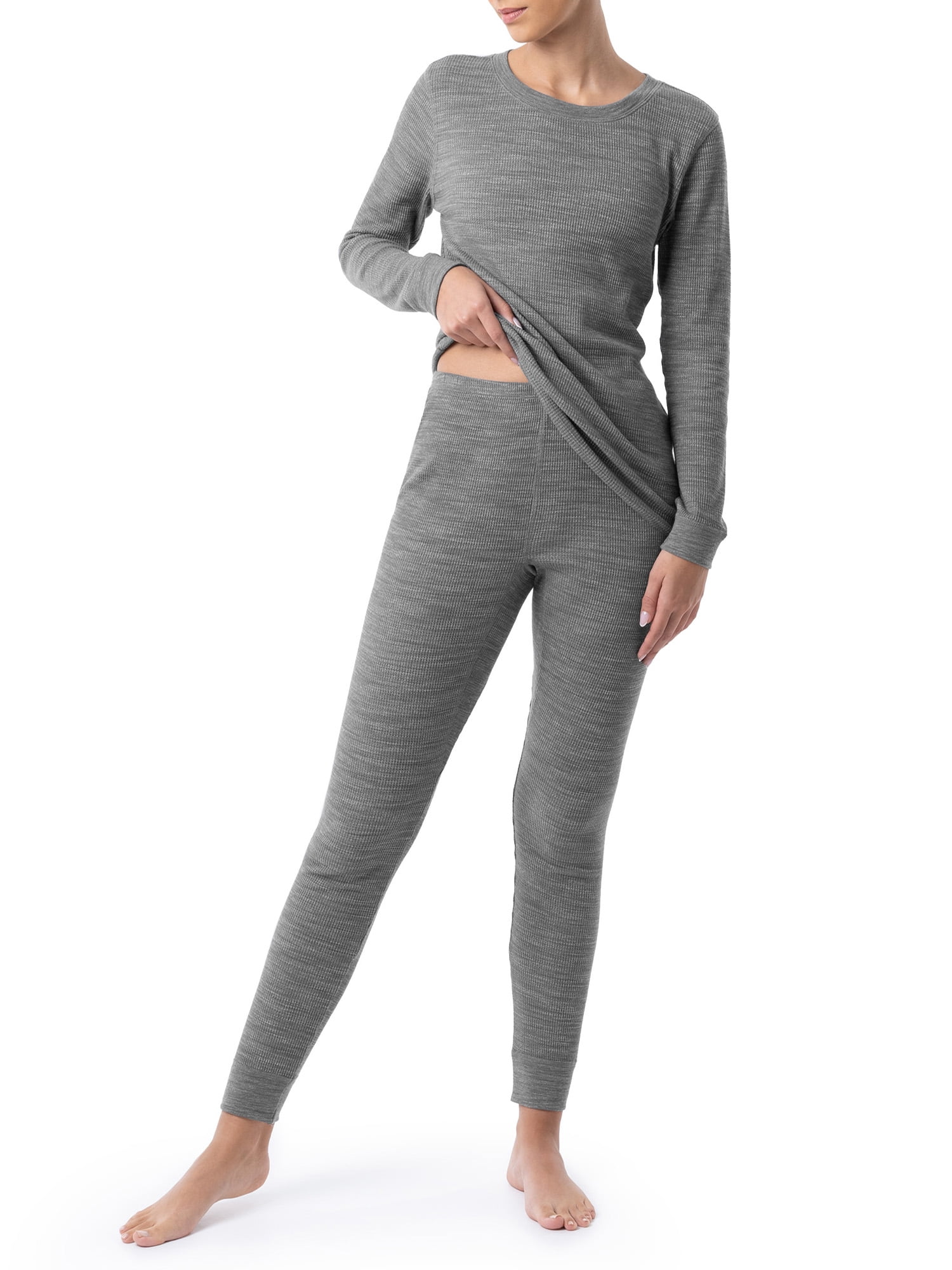 Fruit of the Loom Women's and Women's Plus Eversoft Waffle Top and Bottom Thermal Set