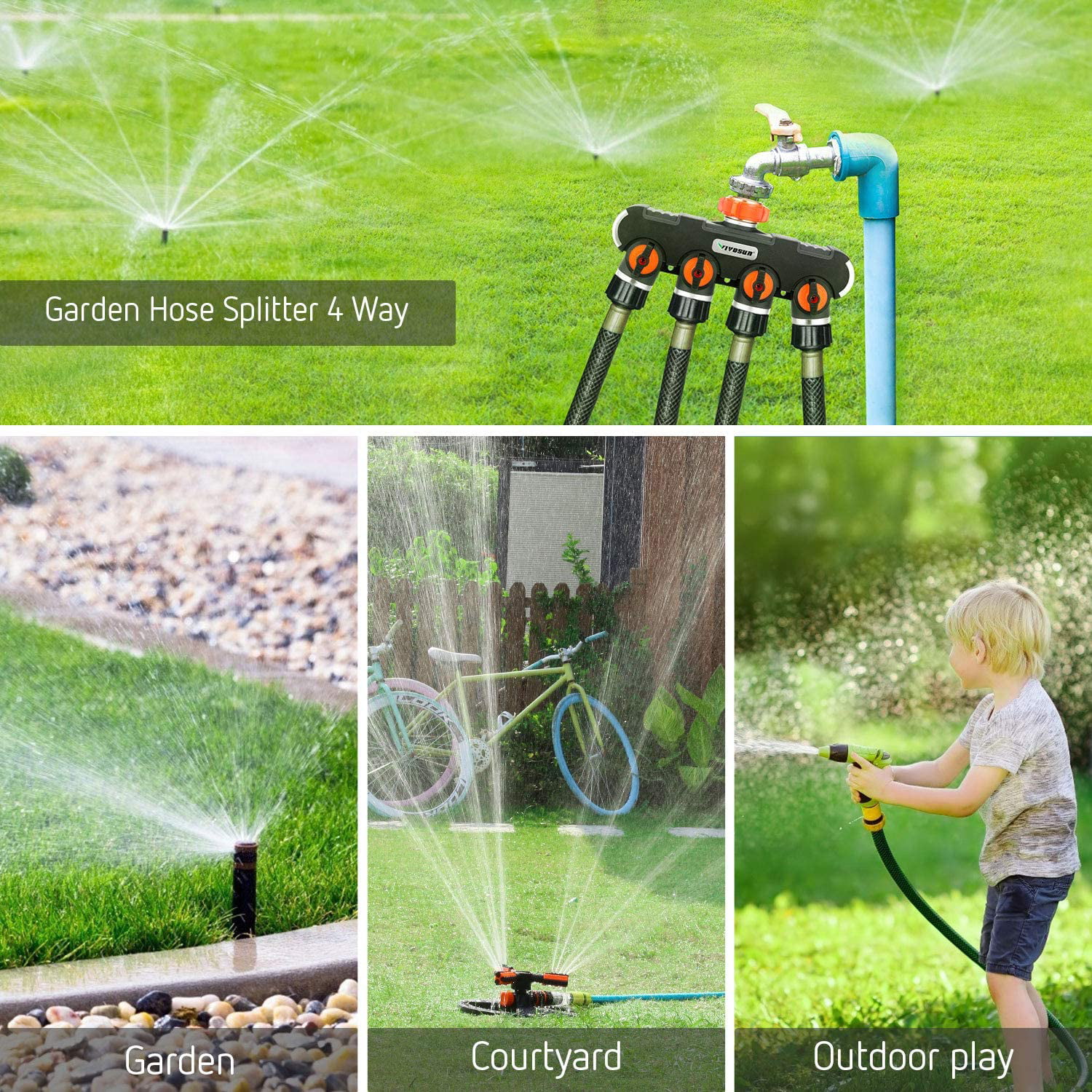 Sprinklers Hose-brand new 1 to 4 way Tap Adapter Tap Drip Irrigation Garden 