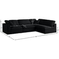 thumbnail image 5 of Pemberly Row Modern Black Velvet Finish Standard Modular Sectional, 5 of 9