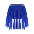 thumbnail image 2 of TTAO Kids Girls Ballet Dance Chiffon Wrap Skirt Pull-On Skirt Ruched Irregular Dance Skirt Performance Dancewear Blue 12, 2 of 7
