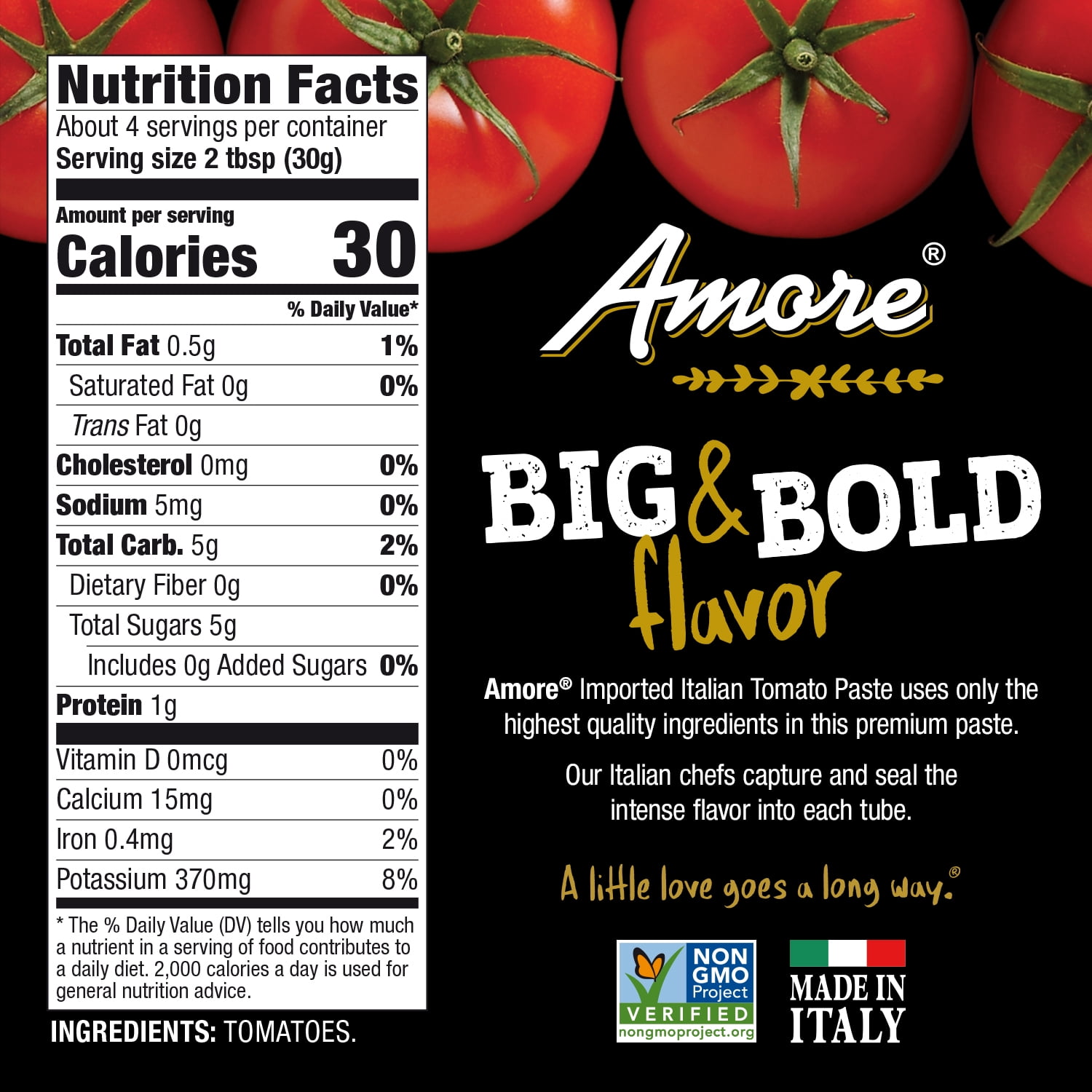 (3 pack) Panos Brands Amore Tomato Paste, 4.5 oz