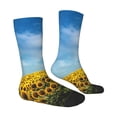 thumbnail image 4 of Yiaed Blooming Sunflower Field Print Great elasticity Crew Socks Sports socks for Men and Women, 4 of 5