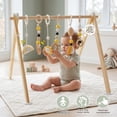 thumbnail image 5 of Jolie Vallee Wooden Baby Play Gym , Foldable Baby Play Gym Frame Activity Gym Hanging Bar with 6 Gym Baby Toys for Newborn Baby,Natural, 5 of 9