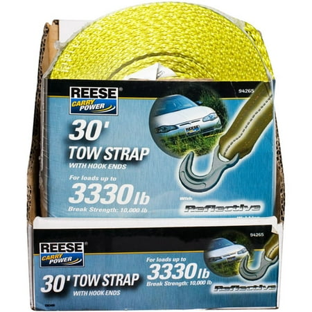 Reese Carry Power Tow Strap with Hook (Best Tow Strap For Pulling Out)