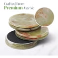 thumbnail image 4 of Elborse Marble Coasters Set of 6 for Drinks 3.5" Green Onyx Round Stone Drink Coaster with Holder & Lid for Table Countertop, Kitchen Counter & Coffee Table Decor, 4 of 7
