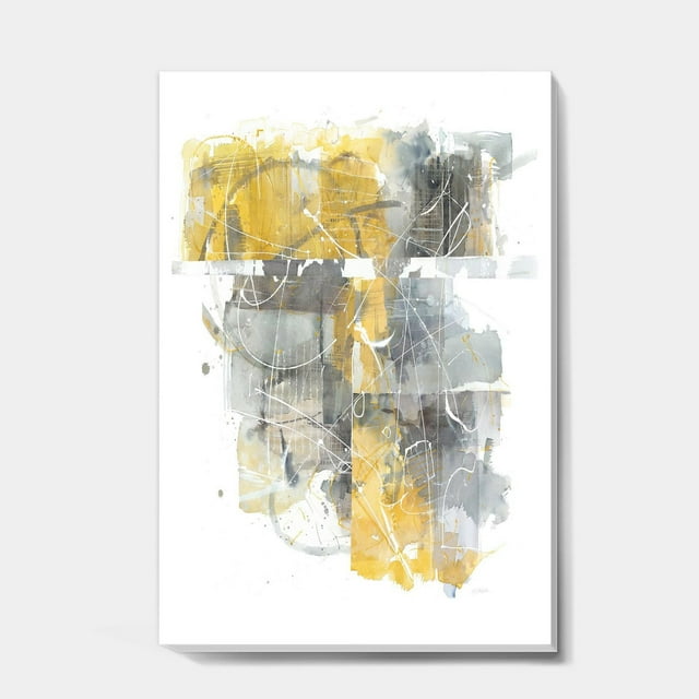 Designart Entrée et sortie de la circulation II Jaune Gris Art mural sur toile