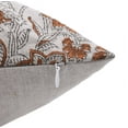 thumbnail image 3 of Fabdivine Block Print Throw Pillow Cover, 18x18 Inch Pure Linen Decorative Cushion Cover, Floral Print Boho Design Orange Pillow Cover for Sofa and Couch, 3 of 5
