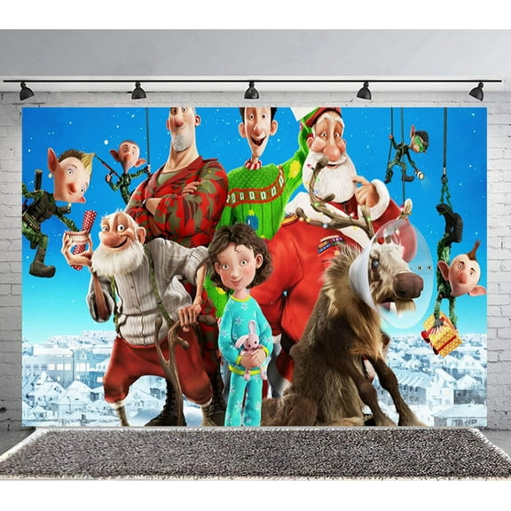Arthur Christmas Backdrop Banner Party Supplies Poster Movie Theme Background for Photography Birthday Decorations