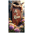 thumbnail image 2 of He is Risen Spring Floral Easter Celebration Banner Backdrop Wall Art Religious Decoration Christian Decor Church Event Photography Props, 2 of 4