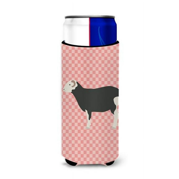 Carolines Treasures BB7970MUK Herwick Sheep Pink Check Michelob Ultra Hugger for Slim Cans