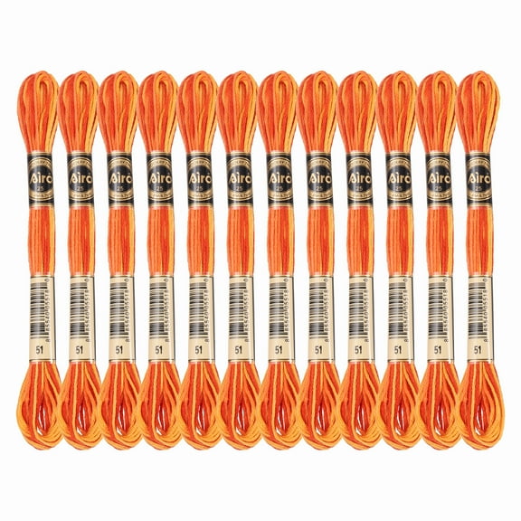 Uxcell 12 Skeins Embroidery Floss, Polyester Embroidery Threads Orange