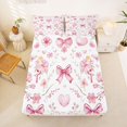 thumbnail image 5 of Manfei Pink Flowers Blossom Queen Sheet Sets For Girl,Chic Bow Tie Bed Set For Kids,4-Piece, 5 of 6