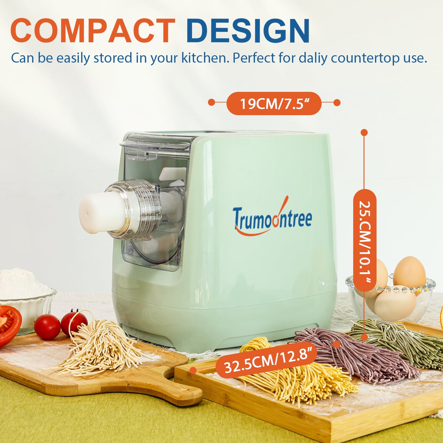 Trumoontree Electric Pasta Maker Automatic Noodle Machine Fresh