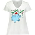 thumbnail image 3 of Inktastic I Want a Hippopotamus for Christmas Hippo in Santa Hat Women's Plus Size V-Neck T-Shirt, 3 of 5