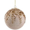 thumbnail image 4 of 4" Gold Mercury Glass Style Shatterproof Christmas Ball Ornament with Beads, 4 of 7