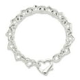 thumbnail image 2 of Auriga Fine Jewelry 925 Sterling Silver Fancy Heart Link Bracelet 7.5" for Women, 2 of 6