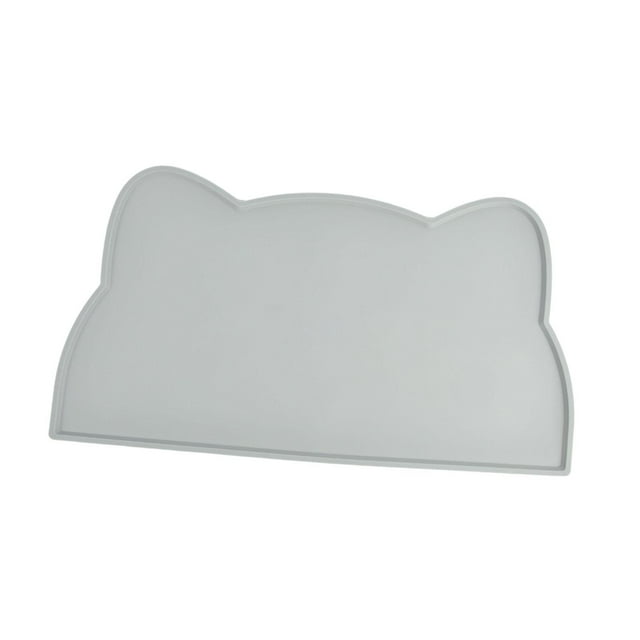 Mat de comida de gato Mat de alimentación de mascotas Piso fácil de limpiar Cushion Silicona más gruesa Bandeja de agua de agua Pet Adhemat para alimentos y agua Gris
