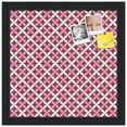 thumbnail image 2 of PinPix 13x13 Custom Cork Bulletin Board  Poster Board Has a Fabric Style Canvas Finish, Framed in Stylish Pink Pattern, by ArtToFrames (PinPix-470), 2 of 5