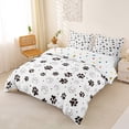 thumbnail image 3 of Homewish Cute Dog Paws Duvet Cover Queen,Cartoon Pet Themed Queen Bedding,White,Polkadot Reversible,3pcs,1 Duvet Cover and 2 Pillowcases, 3 of 6