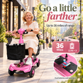 thumbnail image 5 of Ecomobi 4 Wheel Foldable Mobility Scooter for Senior with Removable Dual Lithium Battery, 41 lbs Lightweight Powered Wheelchair for Adult,300 lb Capacity,Travel Scooter for Elderly,Pink, 5 of 9