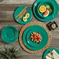 thumbnail image 2 of Tabletops Gallery 12 Piece Dark Green Melamine Dinnerware Set Plates Bowls for Indoor/Outdoor Use, Service for 4, Emerald, 2 of 6