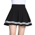 thumbnail image 4 of Skymirror Women Fashion Solid Color High Waist Stripe Pleated A Line Mini School Skirt, 4 of 6