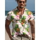 thumbnail image 2 of Camisa informal de flamencos 2024 para hombre, para exteriores, calle, informal, de uso diario, de verano, de manga corta, estilo hawaiano, rosa, azul y verde, 2 of 4
