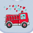 thumbnail image 4 of Inktastic Valentine Fire Truck with Cute Dalmatian and Hearts Boys or Girls Baby Bib, 4 of 4
