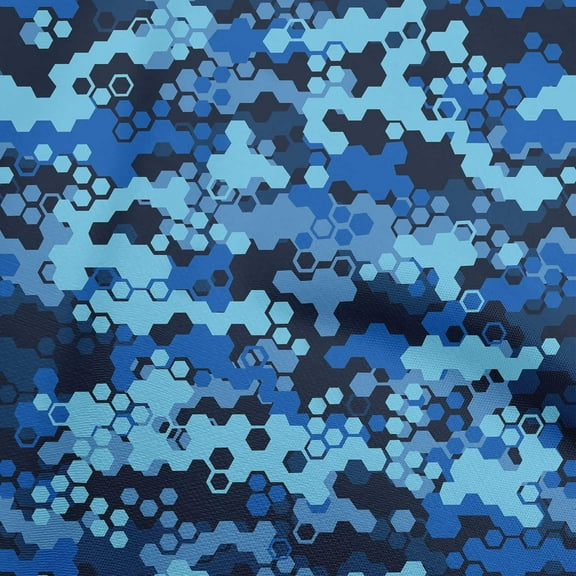 oneOone Polyester Spandex Blue Fabric Abstract Sewing Material Print Fabric By The Yard 56 Inch Wide